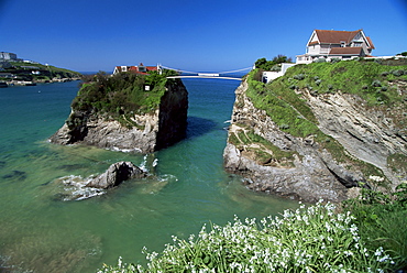 The Island off Towan Beach, Newquay, Cornwall, England, United Kingdom, Europe