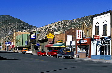 Casino and shops in the historic mining town of Ely on Highway 50 - 'The Loneliest Road in America', The Great Basin, Ely, Nevada, USA