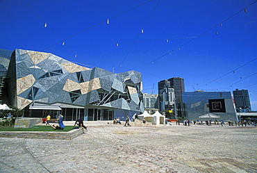 Federation Square, the new city centre arts complex, Melbourne, Victoria, Australia, Pacific