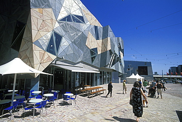 Federation Square, the new city centre arts complex, Melbourne, Victoria, Australia, Pacific