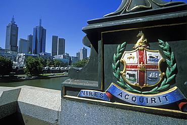 Princes Bridge over the River Yarra in the city centre, Melbourne, Victoria, Australia, Pacific