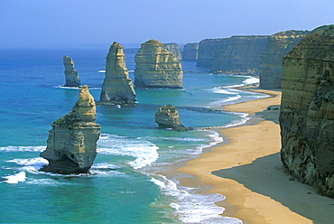 Sea stacks and dramatic limestone cliffs at The Twelve Apostles, Port Campbell National Park, Great Ocean Road, Victoria, Australia, Pacific