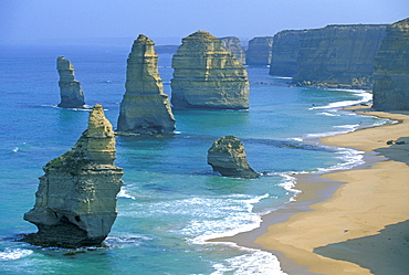 Sea stacks and dramatic limestone cliffs at The Twelve Apostles, Port Campbell National Park, Great Ocean Road, Victoria, Australia, Pacific