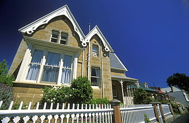 Older properties on Hampden Road in the historic district of Battery Point, Hobart, Tasmania, Australia, Pacific