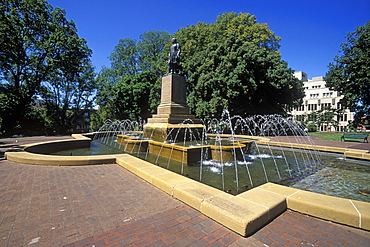 Fountain and statue of Governor Franklin, Franklin Square, Hobart, Tasmania, Australia, Pacific