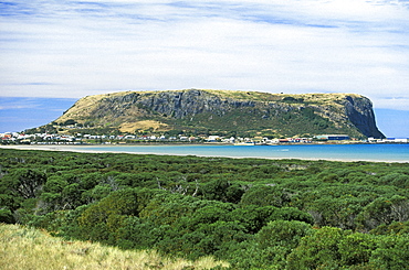 'The Nut', the 152m volcanic rock formation above the popular tourist town of Stanley, North West, Tasmania, Australia