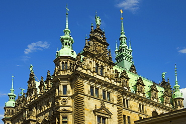 Ornate neo-renaissance architecture of the Hamburg Rathaus (City Hall), opened 1886, Hamburg, Germany, Europe 