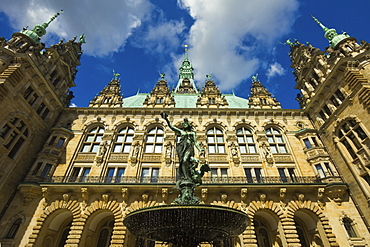 Ornate neo-renaissance architecture of the Hamburg Rathaus (City Hall), opened 1886, Hamburg, Germany, Europe 