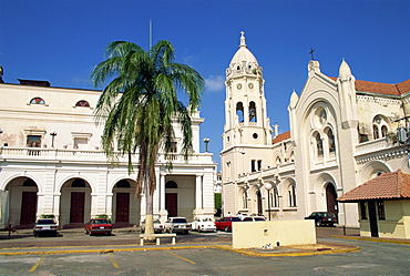 The church of Santo Domingo in the Casco Viejo, the old quarter of Panama City, Panama, Central America