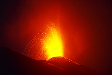 Eruption of highly active Volcan Pacaya, a popular tourist sight south of Guatemala City, Guatemala, Central America