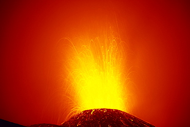 Eruption of highly active Volcan Pacaya, a popular tourist sight south of Guatemala City, Guatemala, Central America