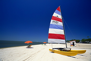 Mississippi Beach at Biloxi Resort, part of the miles of white sands on the Gulf of Mexico coast, Mississippi, United States of America, North America