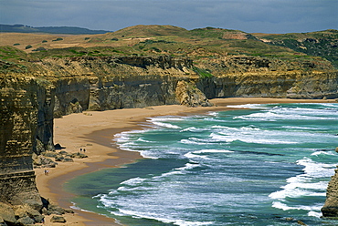 Cliffs at the famous Twelve Apostles on rapidly eroding coastline of Port Campbell National Park, by the Great Ocean Road, Victoria, Australia, Pacific