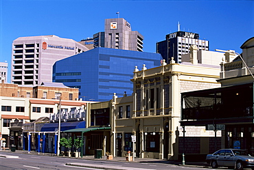 View went along Flinders Street in city centre, Adelaide, South Australia, Australia, Pacific