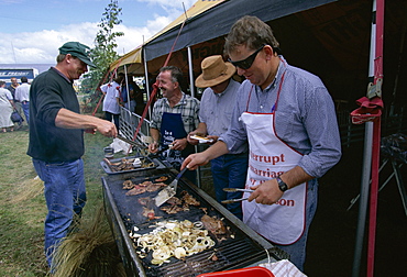 Barbie or barbeque at the Mayfield country show on the Canterbury Plains, Mayfield, Canterbury, South Island, New Zealand, Pacific