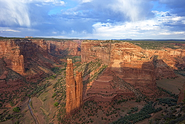 Spider Rock from Spider Rock Overlook, Canyon de Chelly National Monument, Arizona, United States of America, North America