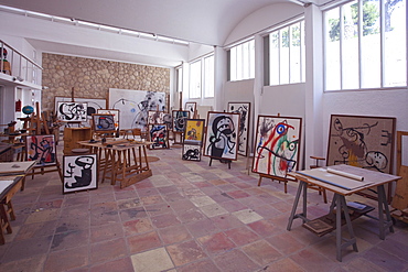 Joan Miro's studio at Fundacio Pilar i Joan Miro, Cala Major, Majorca, Balearic Islands, Spain, Europe