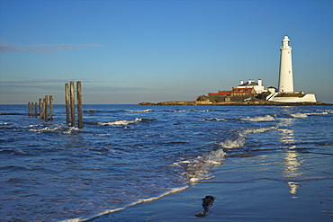 St. Marys lighthouse, Whitley Bay, North Tyneside, Tyne and Wear, England, United Kingdom, Europe 