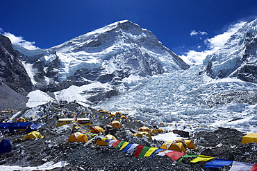 Khumbu icefall from Everest Base Camp, Solukhumbu District, Sagarmatha National Park, UNESCO World Heritage Site, Nepal, Himalayas, Asia
