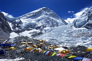 Khumbu icefall from Everest Base Camp, Solukhumbu District, Sagarmatha National Park, UNESCO World Heritage Site, Nepal, Himalayas, Asia 