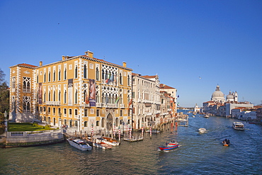 Palazzo Cavalli Franchetti from Accademia Bridge, Grand Canal, Venice, UNESCO World Heritage Site, Veneto, Italy, Europe