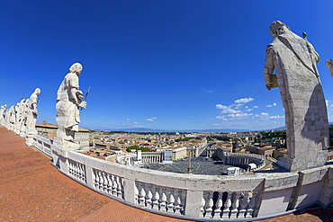 View from the dome of St. Peter's Basilica, Vatican, Rome, Lazio, Italy, Europe