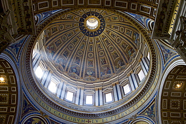 Interior view of the dome of St. Peter's Basilica, Vatican, Rome, Lazio, Italy, Europe