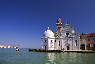 Church of San Michele in Isola in summer sun, cemetery island of San Michele, Venice, UNESCO World Heritage Site, Veneto, Italy, Europe