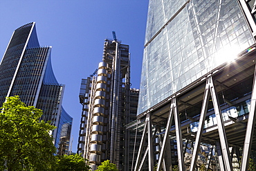 Lloyds, Willis and Cheese Grater buildings, financial district, City of London, England, United Kingdom, Europe