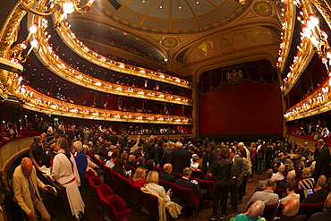 Audience in the Auditorium before performance, Royal Opera House, Covent Garden, London, England, United Kingdom, Europe