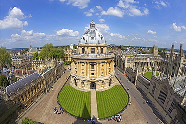 Radcliffe Camera and All Souls College from University Church of St. Mary the Virgin, Oxford, Oxfordshire, England, United Kingdom, Europe