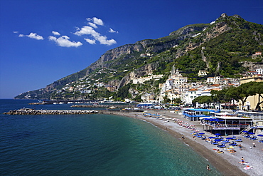 Amalfi town beach, Costiera Amalfitana, UNESCO World Heritage Site, Campania, Italy, Europe