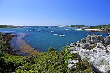 Frenchman's Point, looking to Bryher, Island of Tresco, Isles of Scilly, England, United Kingdom, Europe