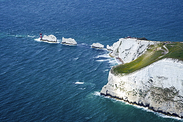 Aerial view of the Needles, Isle of Wight, England, United Kingdom, Europe