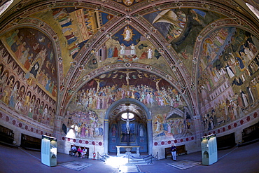 Ceiling frescoes by Andrea di Bonaiuto, Spanish Chapel, Santa Maria Novella, Florence, UNESCO World Heritage Site, Tuscany, Italy, Europe