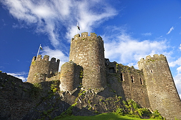 Conwy medieval castle in summer, UNESCO World Heritage Site, Gwynedd, North Wales, United Kingdom, Europe