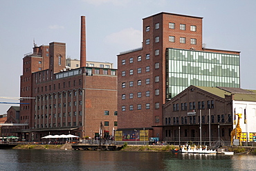 Werhahnmuehle, restaurant, office and museum building, Legoland Discovery Centre, inner harbour, Duisburg, Ruhrgebiet region, North Rhine-Westphalia, Germany, Europe