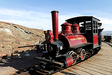 Locomotive, ghost town Calico, Yermo, California, USA, North America