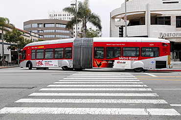 Metro Rapid Bus, Santa Monica, California, USA