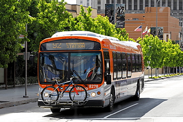 Bus, near Walt Disney Concert hall, Los Angeles, California USA, North America