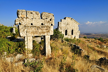 Byzantine ruins at the archeological site of Baqirha, Dead Cities, Syria, Middle East, West Asia