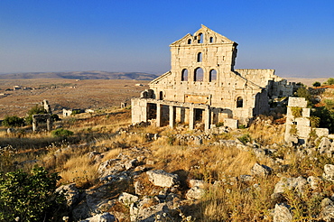 Byzantine church ruin at the archeological site of Baqirha, Dead Cities, Syria, Middle East, West Asia