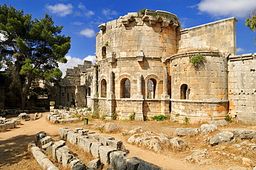 Ruin of byzantine Saint Simeon Monastery, Qala'at Samaan, Qalaat Seman archeological site, Dead Cities, Syria, Middle East, West Asia