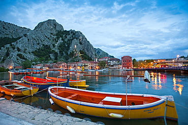 Omis, boats on the Cetina River, Split-Dalmatia County, Croatia, Europe