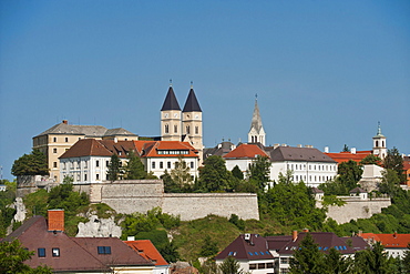 Cityscape, Cathedral of St. Michael, Szent Mihaly, Veszprem, Weissbrunn, Hungary, Europe