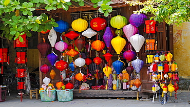 Typical shop with lanterns, Hoi An, Vietnam, Southeast Asia