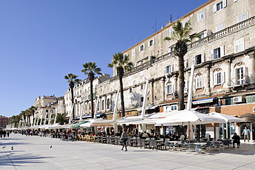 Palace facade with waterfront, Split, Croatia, Europe