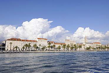 View of the harbour promenade, Split, Croatia, Europe