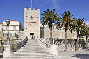 Land gate, Kopnena Vrata, Korcula, Croatia, Europe