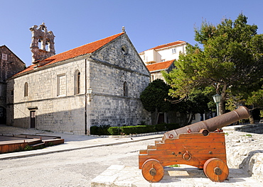 Restored cannon, Korcula, Croatia, Europe